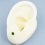 Genuine Jade Pear Stud Earrings In Sterling Silver, thumbnail 2 of 10