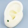 Genuine Jade Pear Stud Earrings In Sterling Silver, thumbnail 2 of 11