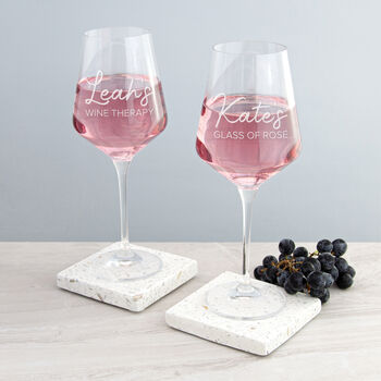 Personalised Wine Therapy Wine Glass, 4 of 4