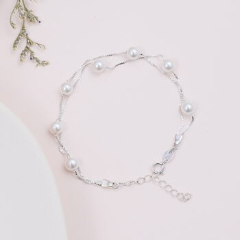 Sterling Silver Multi Pearls Bracelet, 2 of 3