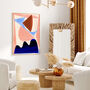 Pink And Blue Oversized Abstract Shapes Art Print, thumbnail 1 of 12