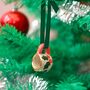Hand Painted Mini Ceramic Mug Christmas Ornament With Christmas Berries, thumbnail 1 of 6