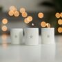 White Ceramic Tea Light Holders With Star, thumbnail 4 of 9