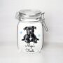 Personalised Grey Staffordshire Terrier Dog Treat Jar, thumbnail 1 of 2