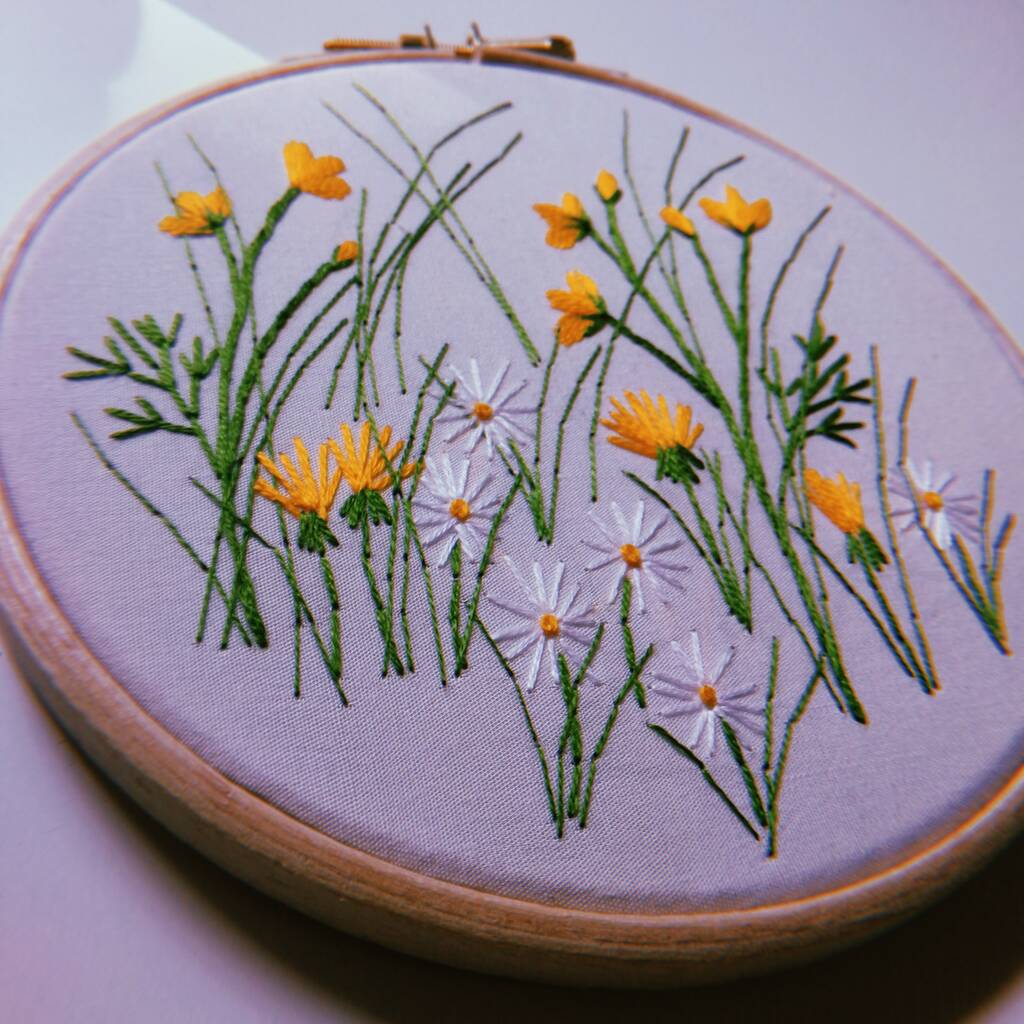 Wildflower Meadow Embroidery Hoop Kit By Delicious Monster Tea