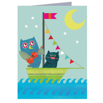 Mini Owl And Pussycat Card, 2 of 4