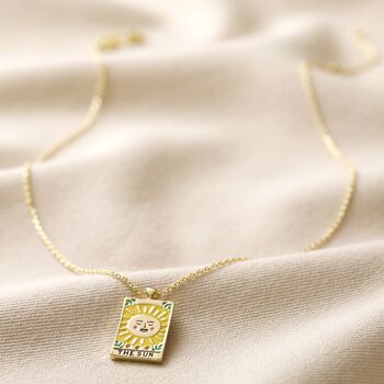 Enamel Tarot Card Necklace In Gold Plating, 11 of 11