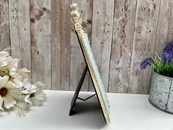 Distressed Blue And Gold Freestanding Photo Picture Frame – 6x4' Portrait 10x15cm, 5 of 5