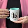 China Initial Mug With Bold Floral Plaque, thumbnail 3 of 11