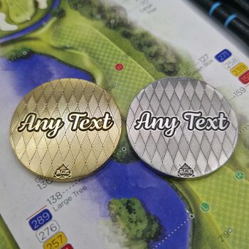 Personalised Golf Ball Marker: 'Don't Leave It Short', 2 of 6