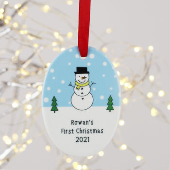 Personalised Baby's First Christmas Ceramic Decoration, 7 of 7