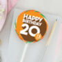 Bold 20th Orange Birthday Lollipop, thumbnail 1 of 3
