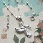 Sterling Silver Hummingbird Necklace, thumbnail 5 of 6