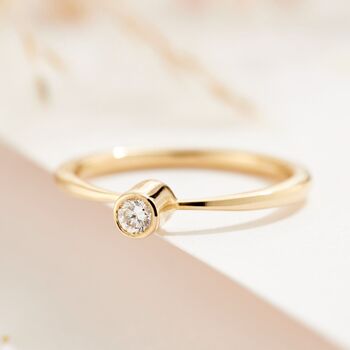Personalised 9ct Gold Tall Diamond Engagement Ring, 3 of 11