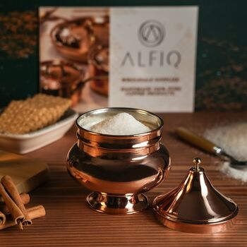 Handmade Copper Sugar Bowl With Lid And Brass Top, 2 of 5
