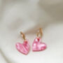 Acrylic Heart Hoop Earrings, thumbnail 2 of 3