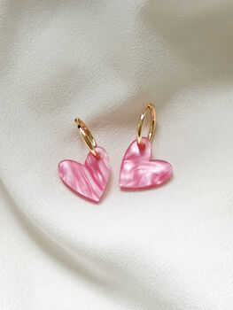 Acrylic Heart Hoop Earrings, 2 of 3