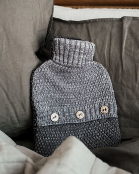 Hot Water Bottle With Knitted Cover, 7 of 8