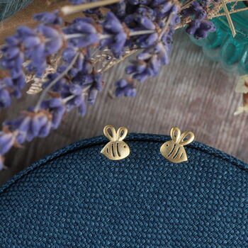 'Bee Wild And Free' Sterling Silver Bee Earrings, 4 of 5