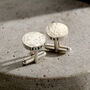 Personalised Large Textured Silver Cufflinks, thumbnail 1 of 5