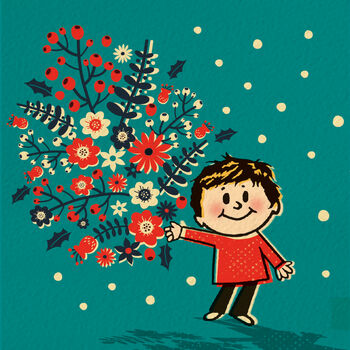 Funny ‘Happy Blooming Christmas’ Vintage Style Card, 2 of 3