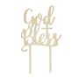 God Bless Gold Acrylic Cake Topper, thumbnail 2 of 3