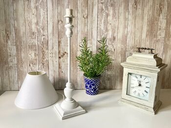 54cm Slim White Wooden Table Bedside Lamp With Shade 54cm Home Decor, 8 of 11