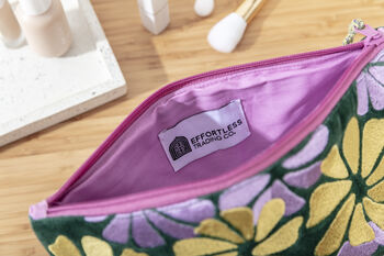 Velvet Retro Flower Pouch Bag, 4 of 4