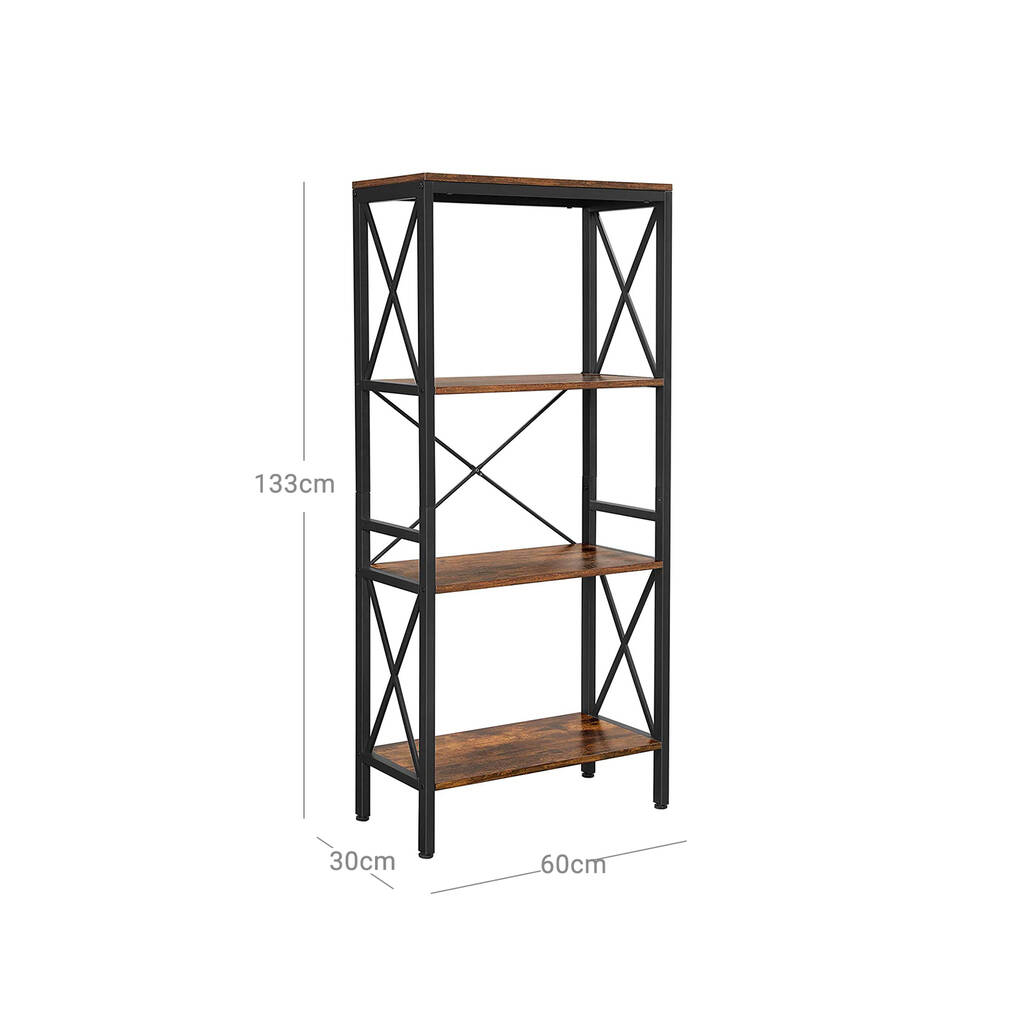 Stable Steel Frame Ladder Rack With Four Open Shelves By Momentum
