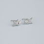 Sterling Silver Twinkling Star Stud Earrings, thumbnail 3 of 6