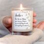 Auntie Memorial Gift Candle, Auntie Remembrance Verse Candle Gift, thumbnail 1 of 5