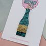 Green And Gold Champagne Bottle Glitter Resin Christmas Decoration, thumbnail 3 of 4