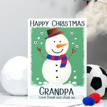 Personalised Snowman Family Football Card, 2 of 9