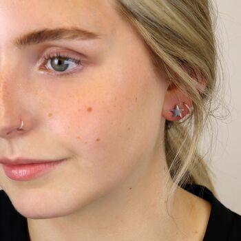 Silver Plated Star Stud Earrings, 5 of 6