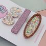 Pink Glitter Resin Hair Clips, thumbnail 2 of 4