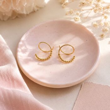Illusion Beaded Double Hoop Spiral Single Piercing Earrings, 4 of 6