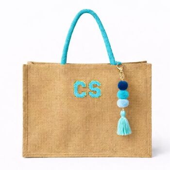 Personalised Jute Pom Pom Tote Bag, 3 of 4