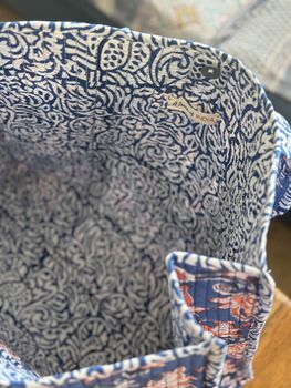 Tote Bag, Beach Bag, Block Print Indian Handbag, Holiday Bag, 8 of 11