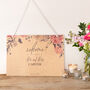 Peony Wedding Welcome Sign In Wood, thumbnail 1 of 6