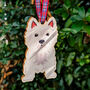 Westie Hanging Wooden Christmas Decoration, thumbnail 5 of 6