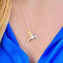 Personalised Silver And Gold Hummingbird Necklace, thumbnail 2 of 7