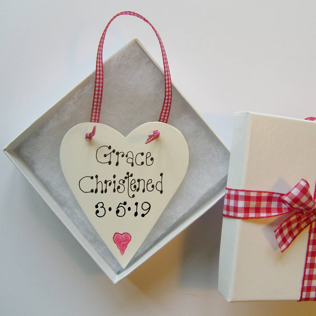 personalised christening love token by country heart