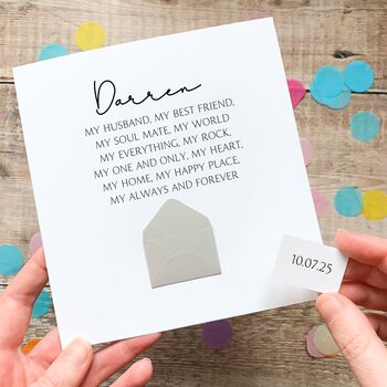 Personalised Birthday Card For Husband, Wife, My Everything, Romantic Card With Verse, 2 of 7