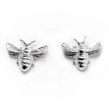 Sterling Silver Bee Stud Earrings, 2 of 6