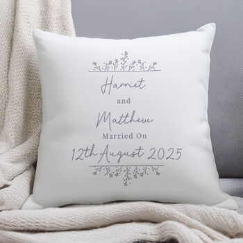 Personalised Grey Floral Cushion Cover, 3 of 6