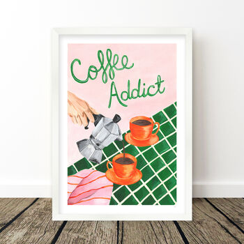 Coffee Addict Kitchen Wall Art Print, 8 of 11
