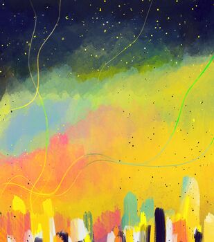 Coldplay Yellow Inspired Abstract 90s Music Art Print, 3 of 4