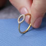 18ct Gold Plated Diamond Oval Ring, thumbnail 2 of 6