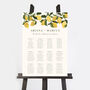 Amalfi Lemons Personalised Wedding Table Plan, thumbnail 2 of 3
