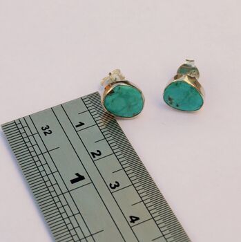 Turquoise Sterling Silver Stud Earrings, 5 of 7